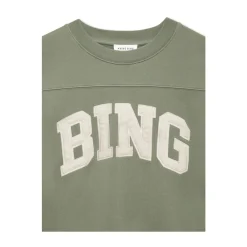 Anine Bing Sweatshirts*Appliqué Crew Neck Sweatshirt Grøn