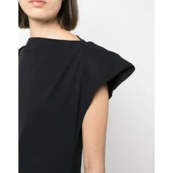 Isabel Marant T-Shirts*Asymmetrisk Bomulds T-shirt Sort