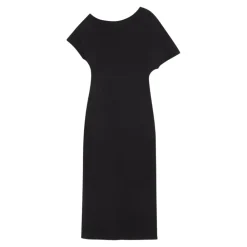 Róhe Kjoler*Asymmetrisk Strikkjole Sort