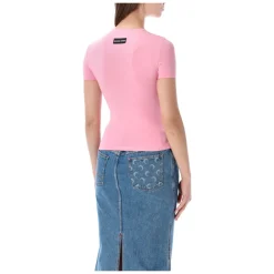 Marine Serre T-Shirts*Baby Tee Moon Pearl Pink