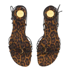 Saint Laurent Sandaler*Babylone Flat Sandal Brun