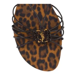 Saint Laurent Sandaler*Babylone Flat Sandal Brun