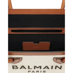 Balmain Indkøbstasker*B-Army 42 Canvas Tote Bag Beige