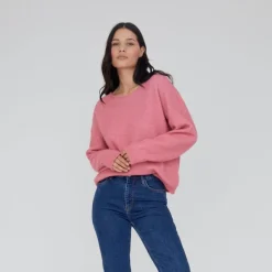 Basic Apparel Sweatshirts*- Claudine Scoop Neck - Fruit Dove Pink