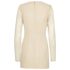 ROTATE Birger Christensen Kjoler*Figursyet Kjole med Draperet Detalje Beige