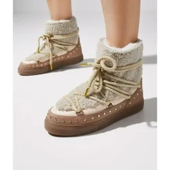 Inuikii Støvler*pelsforede snestøvler med læder Beige