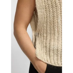 2-Biz Striktrøjer & Sweatere*Strikvest med V-hals Beige