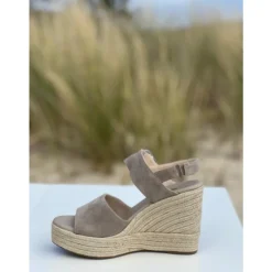 Nerogiardini Stiletter*Åben-tå Kile Sandaler i Ruskind Læder Grå