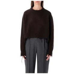 LOW CLASSIC Striktrøjer & Sweatere*Beskadiget Cropped Pullover Brun
