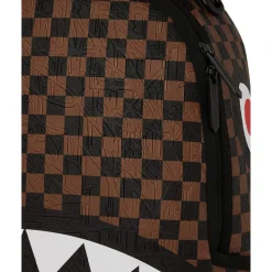 SPRAYGROUND Rygsække*Big Backpack Shark Check Embossed B8232 Brun