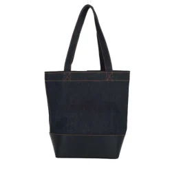 A.P.C. Indkøbstasker*denim tote taske med læderbund Blå