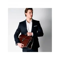 Piquadro Laptop Tasker*Blå Firkantet Læder Doktortaske Brun