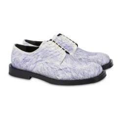 Moschino Snøresko*Blå Scribble Print Derby Sko Grå