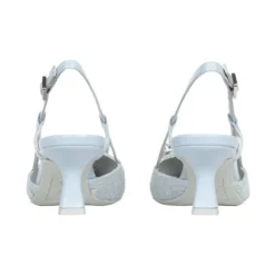 Roberto Festa Pumps|Stiletter*Tweed Slingback med Krystaldetalje Blå