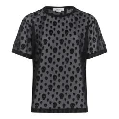 Alexander McQueen T-Shirts*Black Skull Print T-Shirt Sort