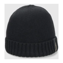 Borsalino Huer & Kasketter*Blød Eco Cashmere Ribbet Manchet Beanie Sort