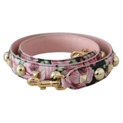 Dolce & Gabbana Tilbehør Til Tasker*Blomstret Guld Stud Læderrem Multifarvet