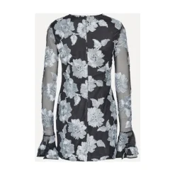 ROTATE Birger Christensen Kjoler*Blomstret Mesh Langærmet Mini Kjole Multifarvet