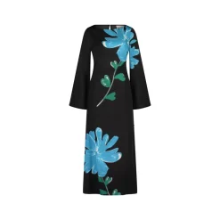 FABIENNE CHAPOT Kjoler*Blomstret Midi Kjole Sort