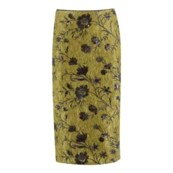 Ermanno Scervino Nederdele*Blomstret Paillet Lang Nederdel Brun