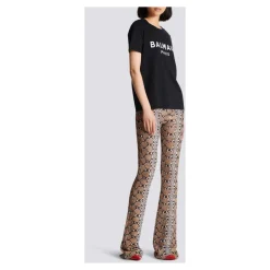 Balmain T-Shirts*Bomuld T-shirt med logo print Sort