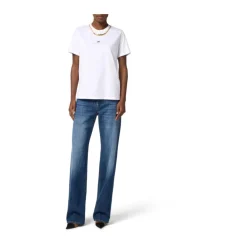 Elisabetta Franchi T-Shirts*Bomuldsjersey T-shirt med halskæde Hvid