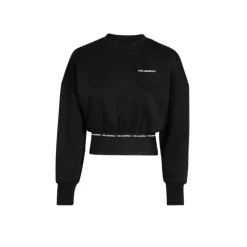Karl Lagerfeld Sweatshirts*Branded Elastisk Sweatshirt Sort