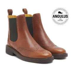 Angulus Chelsea Boots*Brogue Chelsea Støvle - Cognac/ Brun