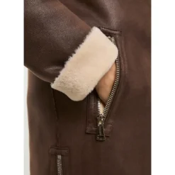 Cesare Gaspari Frakker*Faux Reversible Shearling Lang Frakke Brun