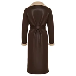 Cesare Gaspari Frakker*Faux Reversible Shearling Lang Frakke Brun