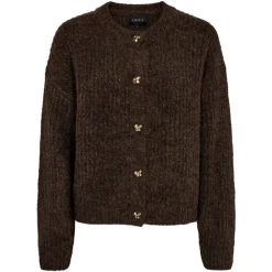 Liberté Striktrøjer & Sweatere*Melange Knappe Cardigan Brun