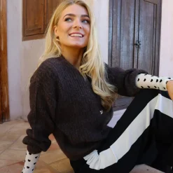 Liberté Striktrøjer & Sweatere*Melange Knappe Cardigan Brun