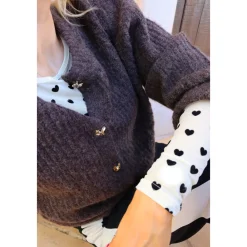 Liberté Striktrøjer & Sweatere*Melange Knappe Cardigan Brun