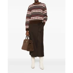 Dunst Nederdele*Midi Wrap Nederdel Brun