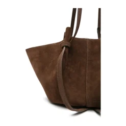 Yuzefi Skuldertasker*Ruskind Skuldertaske med Knude Detaljer Brun