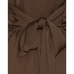 ROTATE Birger Christensen Kjoler*Skjortekjole med klassisk krave Brun