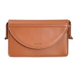 Marni Clutch*Skuldertaske med Logoprint Brun