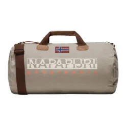 Napapijri Rejsetasker*Brun voksbehandlet bomuld weekendtaske med skulderrem Grå