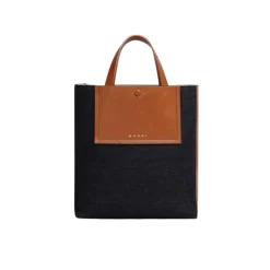 Marni Indkøbstasker*Brun-Denim Skuldertaske Multifarvet