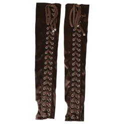 Dolce & Gabbana Handsker*e Lace-Up Satin Handsker Brun