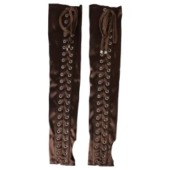 Dolce & Gabbana Handsker*e Lace-Up Satin Handsker Brun