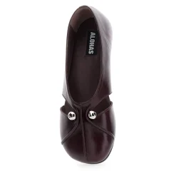 ALOHAS Ballerina Sko*Burgundy Læder Ballet Flats Rød