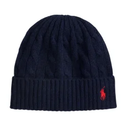 Ralph Lauren Huer & Kasketter*Cable Wool-Cashmere Beanie Blå