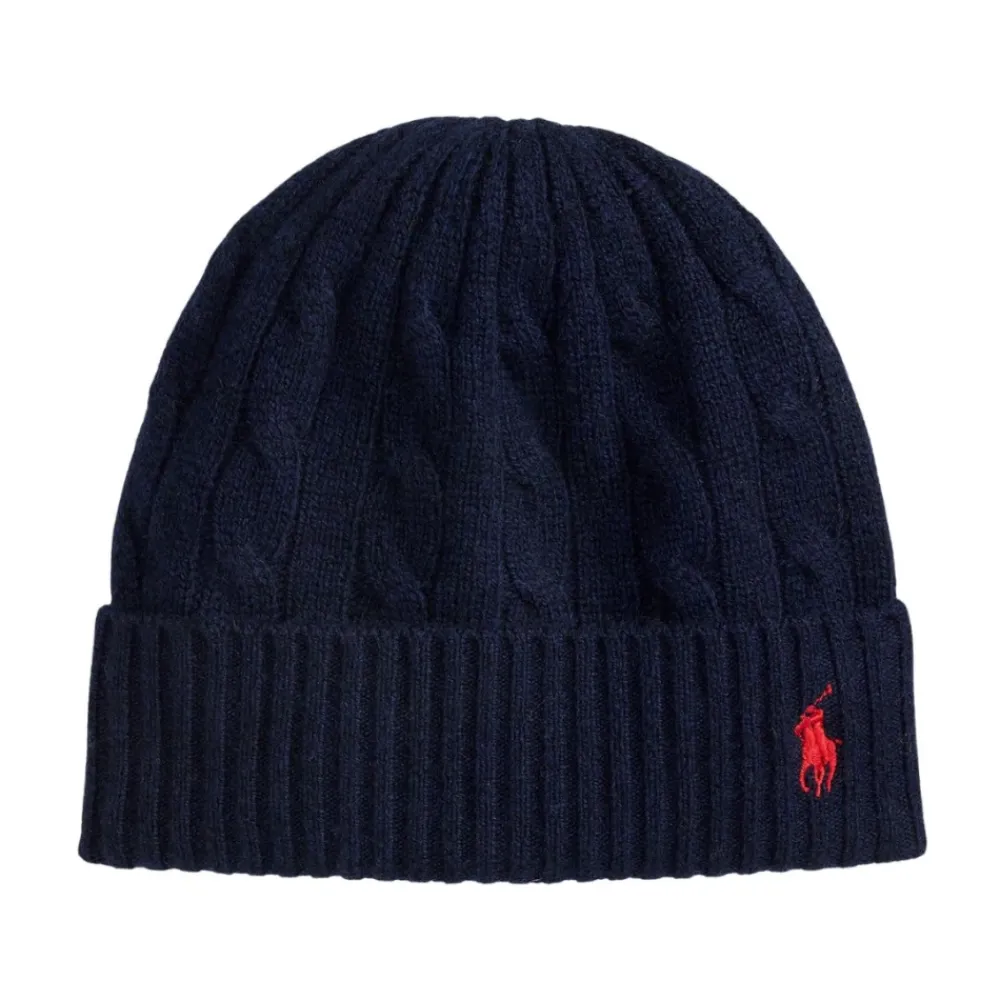 Ralph Lauren Huer & Kasketter*Cable Wool-Cashmere Beanie Blå