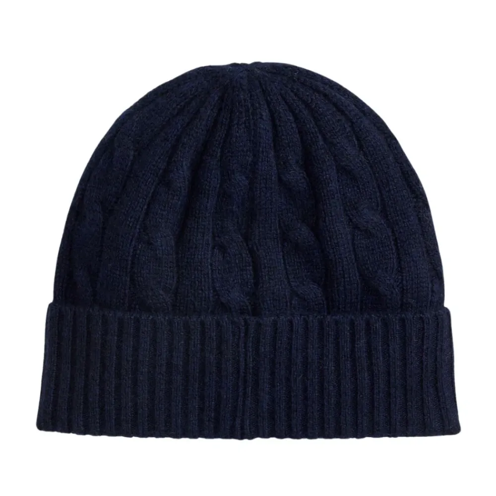 Ralph Lauren Huer & Kasketter*Cable Wool-Cashmere Beanie Blå