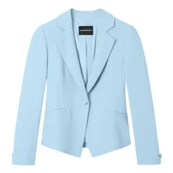 Emporio Armani Jakker*Cady Crepe Jakke med Revers Blå
