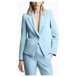 Emporio Armani Jakker*Cady Crepe Jakke med Revers Blå