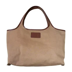 A.P.C. Indkøbstasker*Canvas Læder Trim Tote Taske Brun