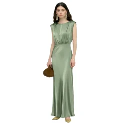 Semicouture Kjoler*Casilda Draped Maxi Dress Grøn