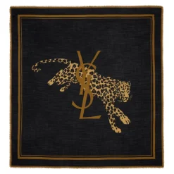 Saint Laurent Tørklæder*Cassandre Large Square Scarf Sort